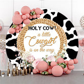 Lofaris Little Cowgirl Is On The Way Round Baby Shower Backdrop